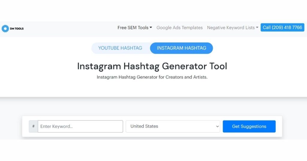 Freedmtools for instagram hashtags keyword generator