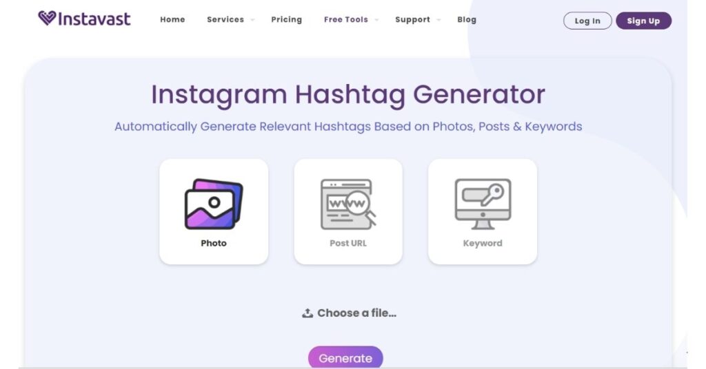 Instavast Automatic Instagram Hashtag Generator
