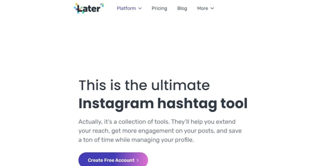 later ultimate instagram hashtag tool